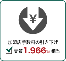 加盟店手数料の引き下げ3.25%以下